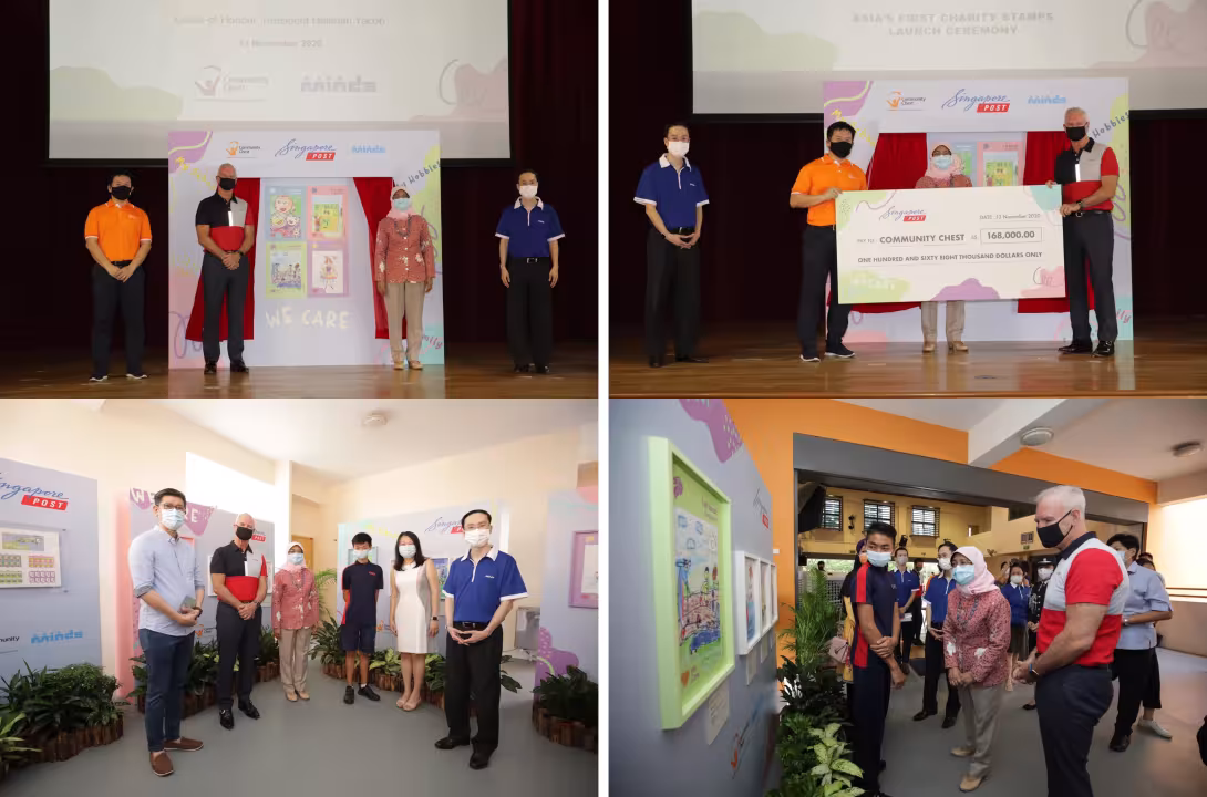 SingPost launches Asia’s first charity stamps featuring designs from MINDS students