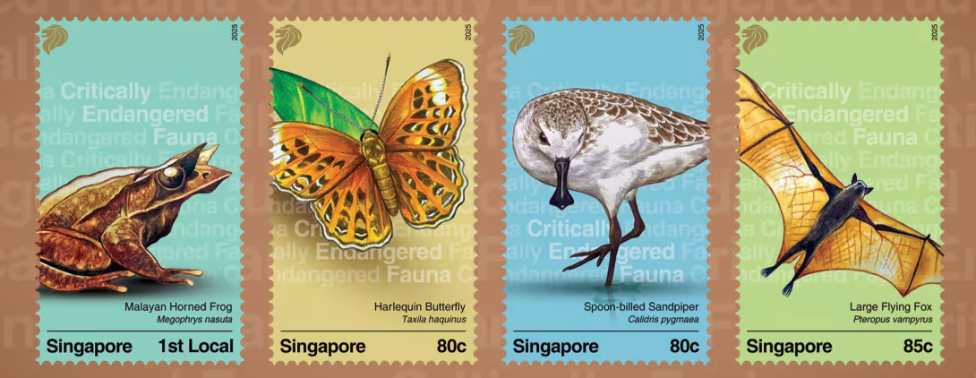 Singapore Post Issues Stamps Featuring Critically Endangered Fauna of Singapore
