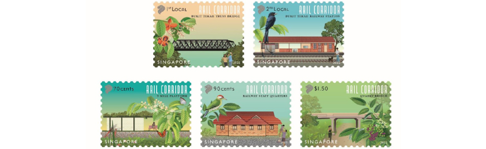 Explore the revitalised Rail Corridor through Singapore’s latest stamps