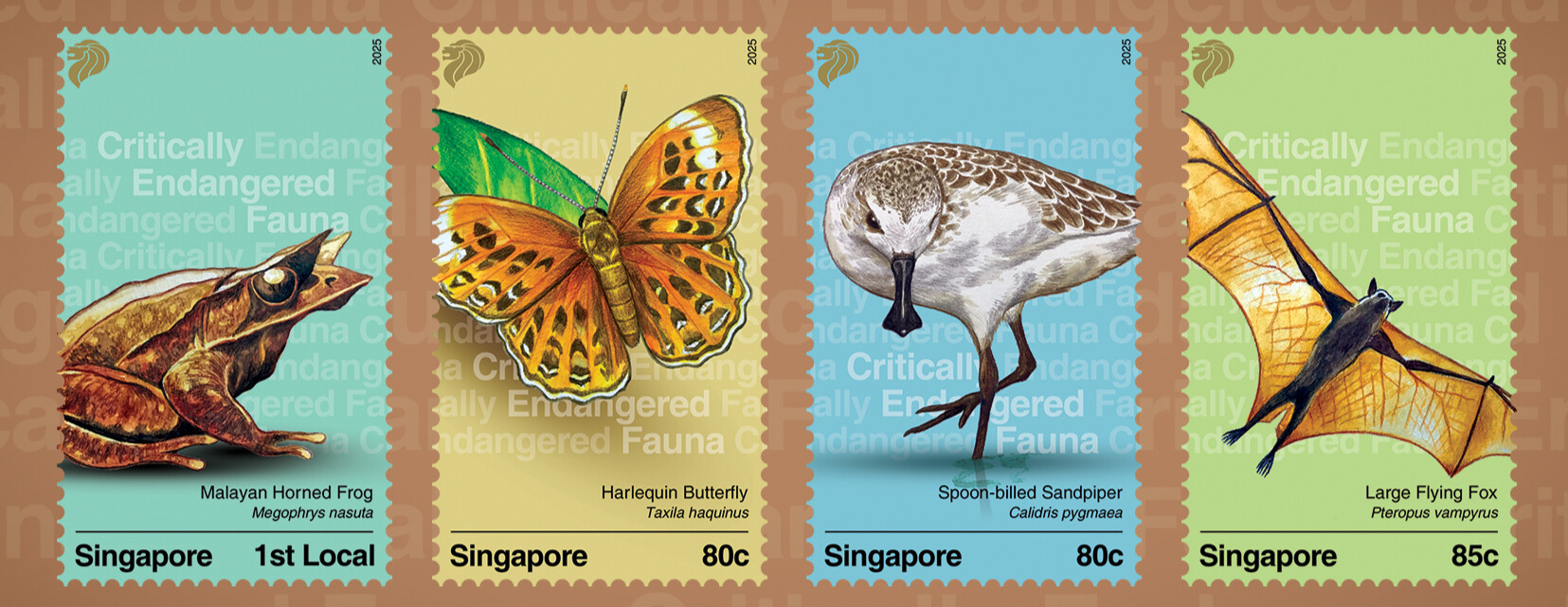 Singapore Post Issues Stamps Featuring Critically Endangered Fauna of Singapore